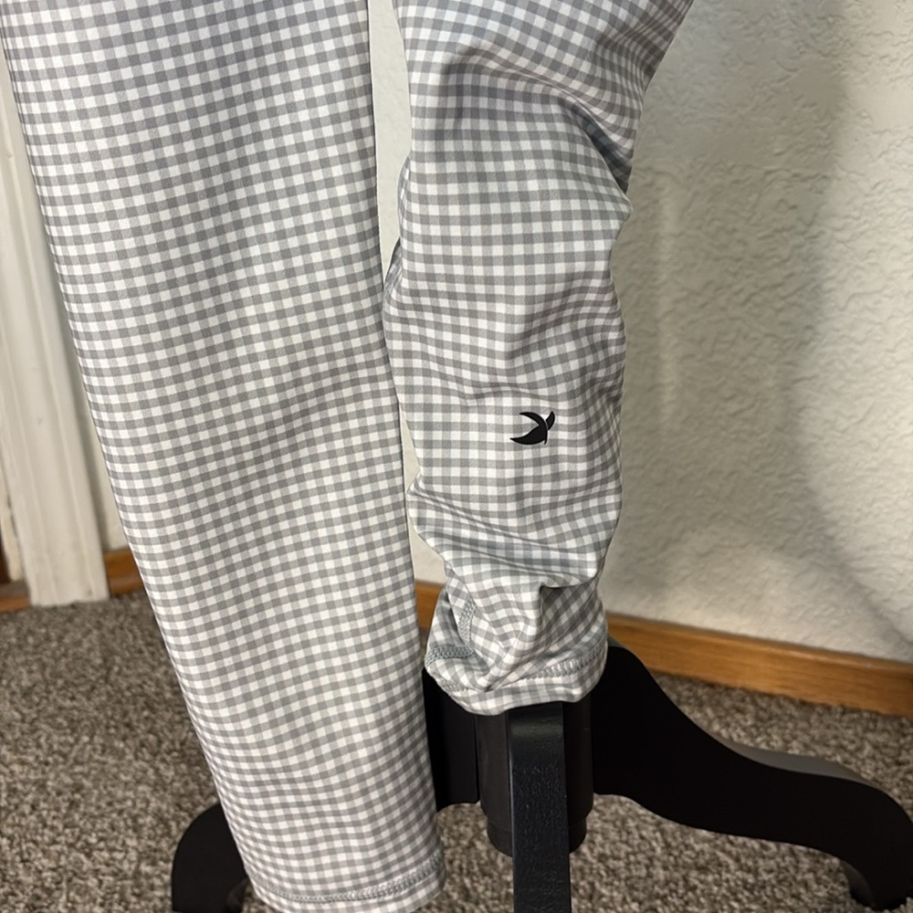 Silver Fog Gingham Plaid Glyder leggings